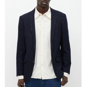 Canali Men’s Blazer Navy Blue Wool Harry Rosen 2 buttons Pinstripe Sz 54L